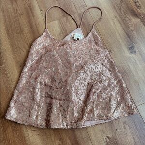L'ATISTE Shimmering Rose Gold Sequin Camisole